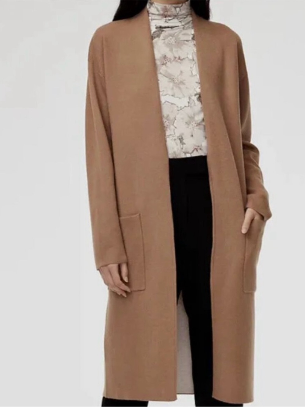Babaton Camel Open-Front Longline Coatigan - Women